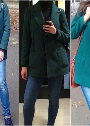Демисезонное женское зеленое пальто van gils р.44\s короткое пальто3 фото