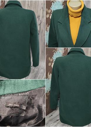 Демисезонное женское зеленое пальто van gils р.44\s короткое пальто6 фото