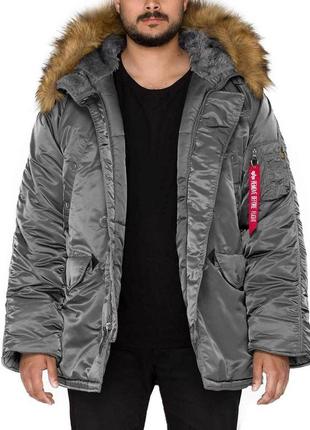 Чоловіча куртка аляска n-3b parca gray alpha industries2 фото