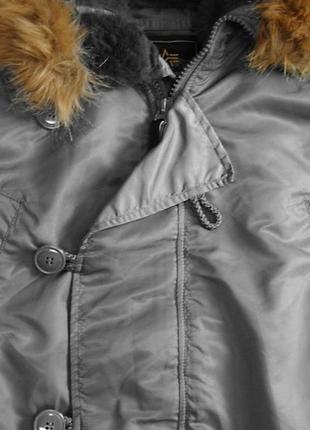 Чоловіча куртка аляска n-3b parca gray alpha industries8 фото