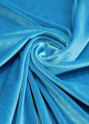 Портьерная ткань для штор бархат голубого цвета