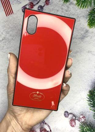 Чохол для айфона iphone x xs red glass