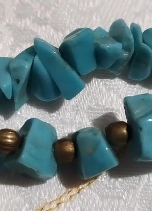 Бусы винтажные из бирюзы .
