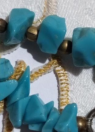 Бусы винтажные из бирюзы .