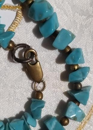 Бусы винтажные из бирюзы .