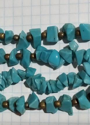 Бусы винтажные из бирюзы .