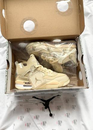 Кросівки off-white x nike air jordan 4 sp 'sail' кроссовки8 фото