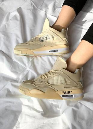 Кросівки off-white x nike air jordan 4 sp 'sail' кроссовки10 фото