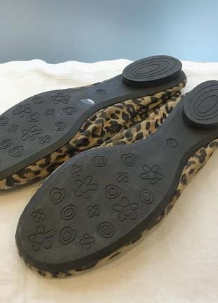 Балетки леопардовые босоножки туфли низкая подошва кожа3 фото