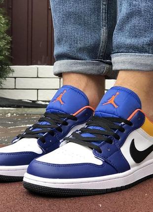 Р.44 кросівки Nike Air Jordan 1 Retro I High Og Panda Black Toe White low (біло/жовто/сині) ks 101585 фото