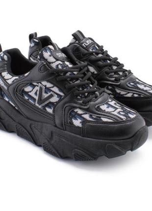 Стильные черные кроссовки на платформе массивные модные кроссы сетка3 фото