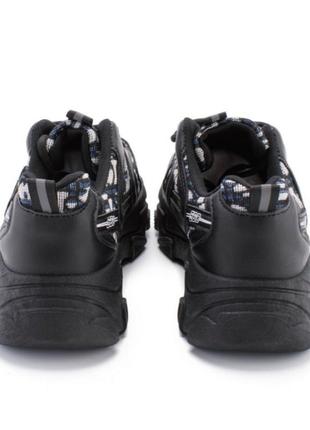Стильные черные кроссовки на платформе массивные модные кроссы сетка5 фото