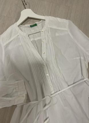 Рубашка туника хлопковая белая, рубашка белая4 фото