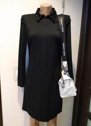 Натуральная шерсть черное теплое мини платье2 фото