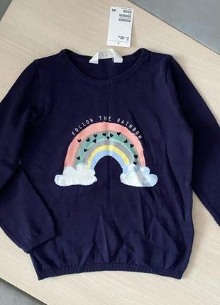 Свитер h&m для девочки , красивый свитерок тонкой вязки для девочки