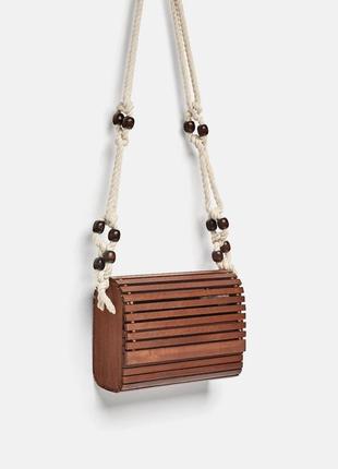 Эксклюзивная деревянная сумочка zara
