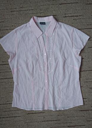 Прекрасна блуза/сорочка gerry weber з паєтками, легка, ніжно-рожева3 фото