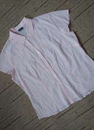 Прекрасная блуза/рубашка gerry weber с пайетками, легкая, нежно-розовая7 фото