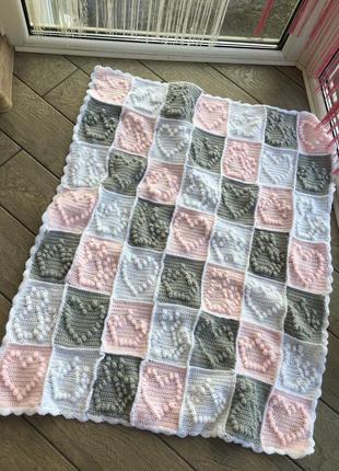 Детский вязаный плед ручная работа