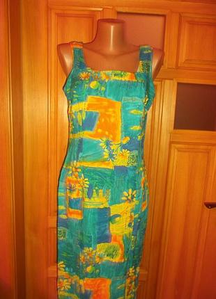 Сарафан халат по боці гудзики яскравий длиныый класичний р. 12 - m - classics