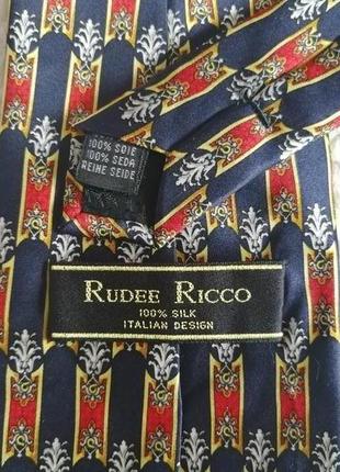 Оригинальный, винтажный шелковый галстук rudee ricco (италия)2 фото