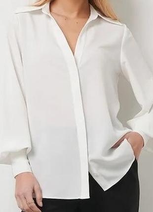 Белая рубашка с рукавами воланами9 фото