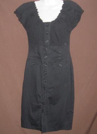 Платье - халатик летнее оригинальное черное. наш – 44 размер