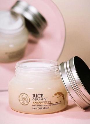 Крем з екстрактом рису і керамідами the face shop rice & ceramide moisturizing