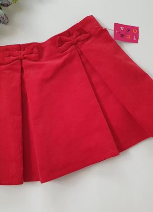 Красивая вельветовая юбка с бантиками1 фото