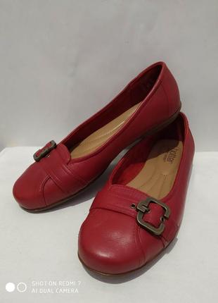 Кожаные туфли мокасины балетки hotter