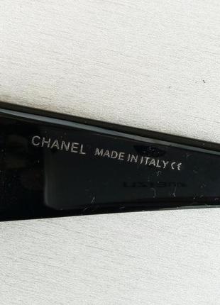 Chanel очки маска женские солнцезащитные большие черные с золотом градиент5 фото