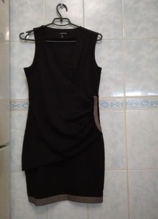 Маленьке чорне плаття футляр асиметричне на запах 46 р.3 фото