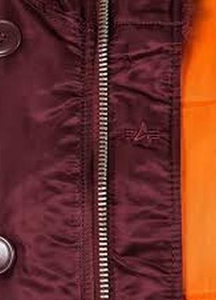 Мужская куртка аляска n-3b parca slim fit  bordo alpha industries7 фото