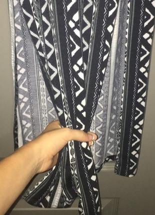 Спідниця довга трикотажна по фігурі на широкому поясі в принт m3 фото