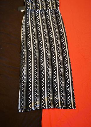 Спідниця довга трикотажна по фігурі на широкому поясі в принт m6 фото