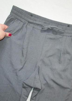 Шикарные стильные брюки джоггеры серый меланж с подкотами высокая посадка bonprix3 фото
