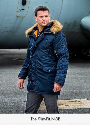 Мужская куртка аляска n-3b parca slim fit blue alpha industries2 фото