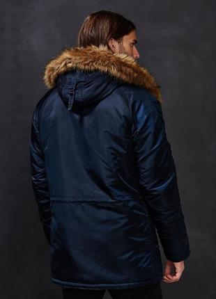 Мужская куртка аляска n-3b parca slim fit blue alpha industries9 фото