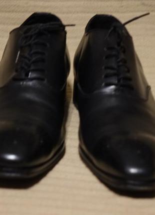 Формальные черные кожаные туфли-оксфорды vincent adf antonio di frenna italy 45 р.2 фото