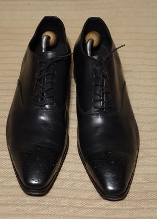 Формальные черные кожаные туфли-оксфорды vincent adf antonio di frenna italy 45 р.3 фото