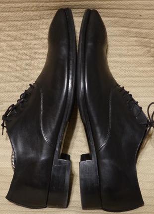 Формальные черные кожаные туфли-оксфорды vincent adf antonio di frenna italy 45 р.7 фото