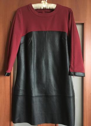 Платье с кожаными вставками asos, размер м1 фото