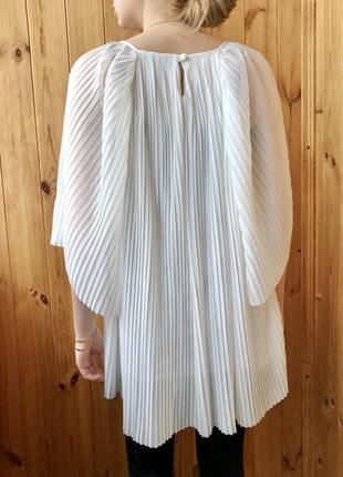 Topshop блуза плиссе кремовая белая ангел удлиненная разлетайка1 фото