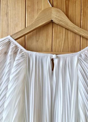 Topshop блуза плиссе кремовая белая ангел удлиненная разлетайка7 фото