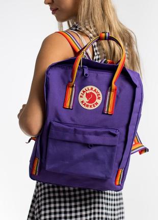 Рюкзак женский kanken rainbow 16l фиолетовый | рюкзак жіночий фьялравен портфель канкен фіолетовий4 фото