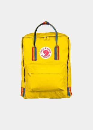 Рюкзак женский kanken rainbow желтый 16l | рюкзак жіночий фьялравен портфель канкен жовтий1 фото