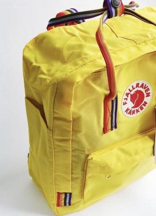 Рюкзак женский kanken rainbow желтый 16l | рюкзак жіночий фьялравен портфель канкен жовтий4 фото
