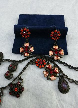 Комплект намисто. кольє з підвісками+сережки american vintage