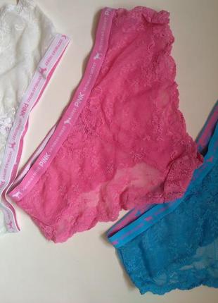 10-12 стильні сексуальні мереживні трусики бразиліани victoria's secret pink5 фото