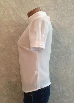 Блузка белая из креп шифона  modus3 фото